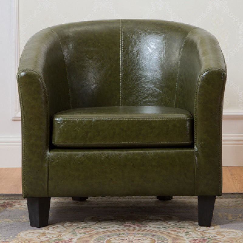 Faux Leather Accent Chair 28.34" L x 28.34" W x 25.59" H Barrel Chair