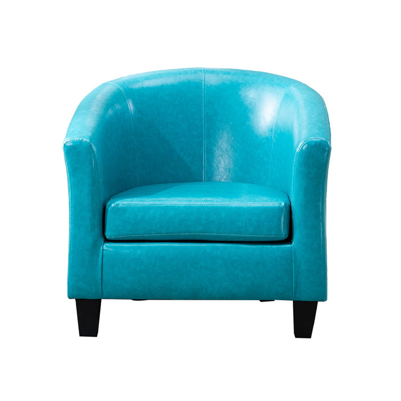 Faux Leather Accent Chair 28.34" L x 28.34" W x 25.59" H Barrel Chair