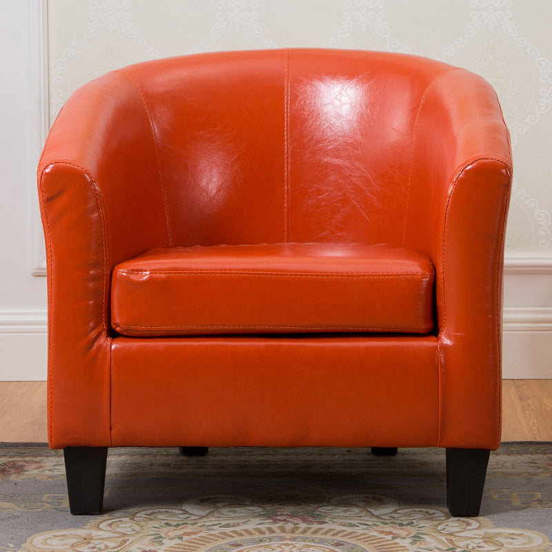 Faux Leather Accent Chair 28.34" L x 28.34" W x 25.59" H Barrel Chair