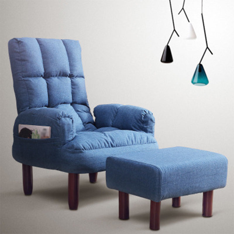 Fabric Convertible Chair Modern Biscuit Back Chair for Bedroom