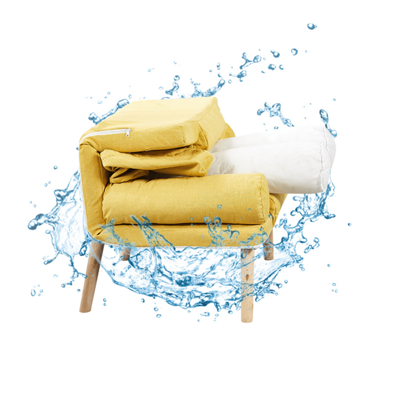 Fabric Convertible Chair Modern Biscuit Back Chair for Bedroom