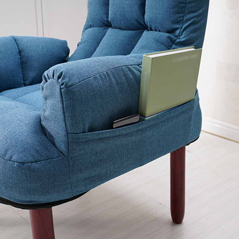 Fabric Convertible Chair Modern Biscuit Back Chair for Bedroom