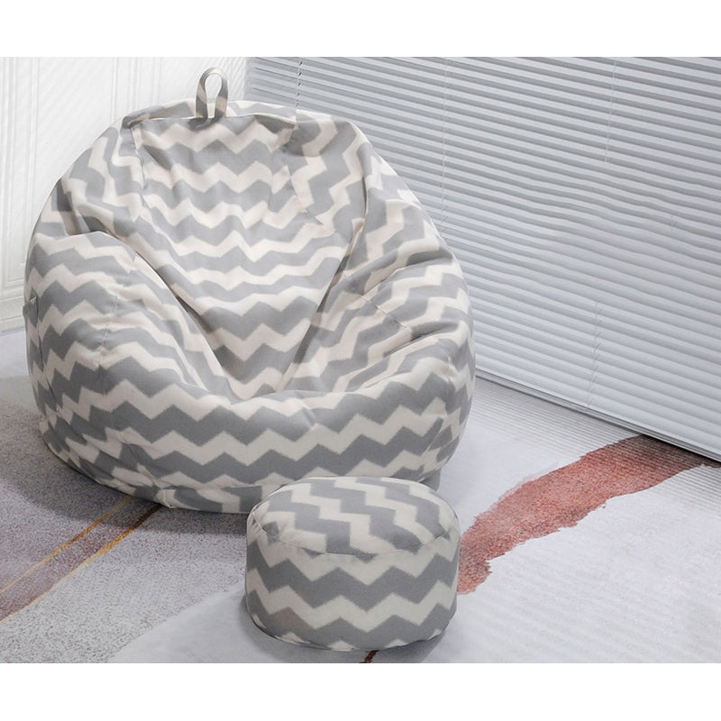 Linen Barrel Accent Chair Armless Round Chair with Ottomans for Living Room