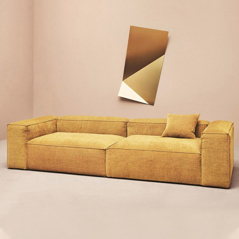 Velvet Tuxedo Arm Standard SofaStain Resistant Contemporary Sofa for Living Room
