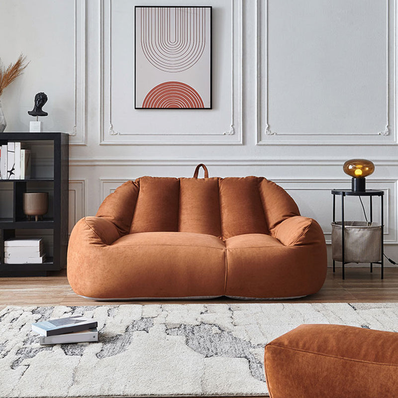 Modern Microsuede Curved Flared Arm Sofa 27.55" W for Living Room