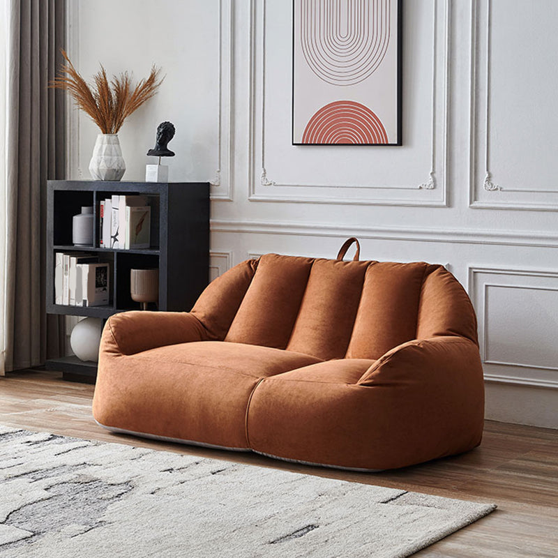 Modern Microsuede Curved Flared Arm Sofa 27.55" W for Living Room