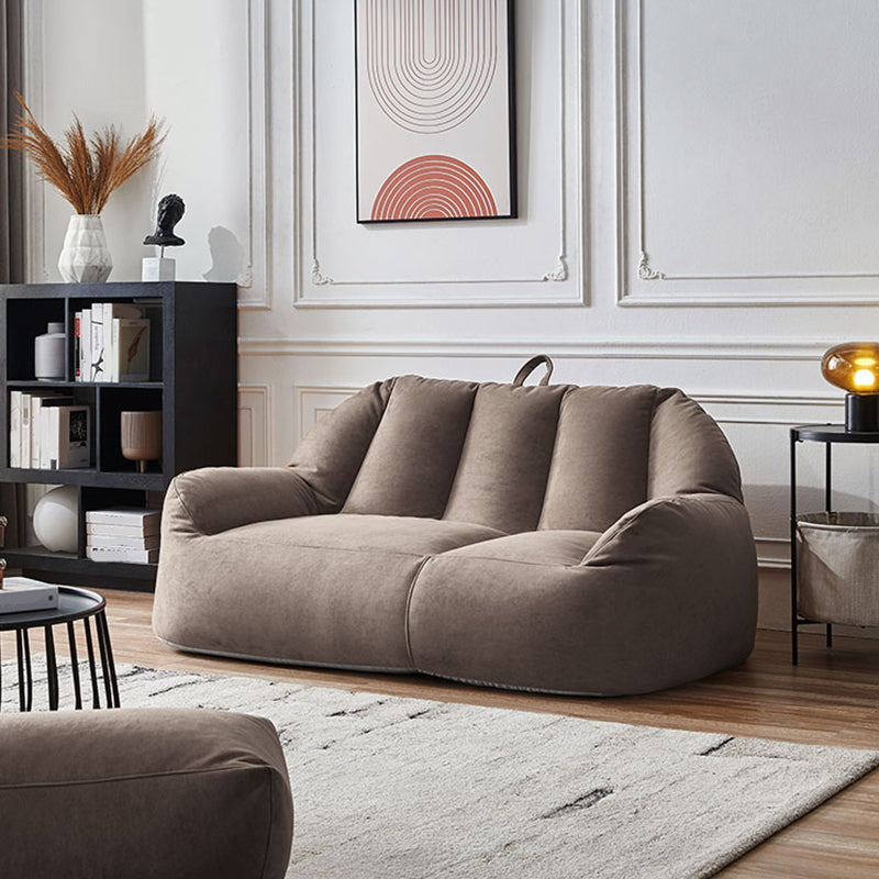 Modern Microsuede Curved Flared Arm Sofa 27.55" W for Living Room