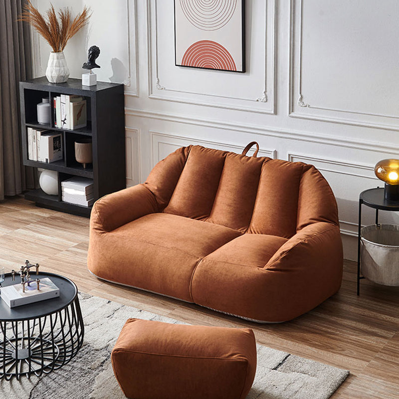 Modern Microsuede Curved Flared Arm Sofa 27.55" W for Living Room