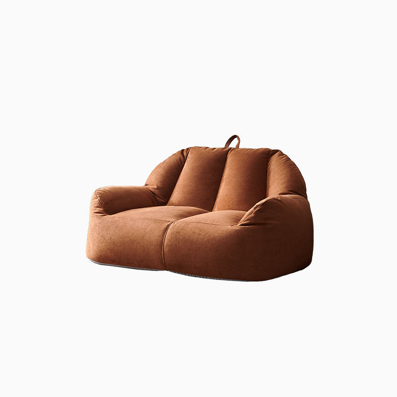 Modern Microsuede Curved Flared Arm Sofa 27.55" W for Living Room