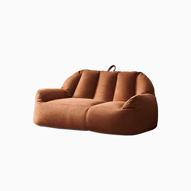 Modern Microsuede Curved Flared Arm Sofa 27.55" W for Living Room