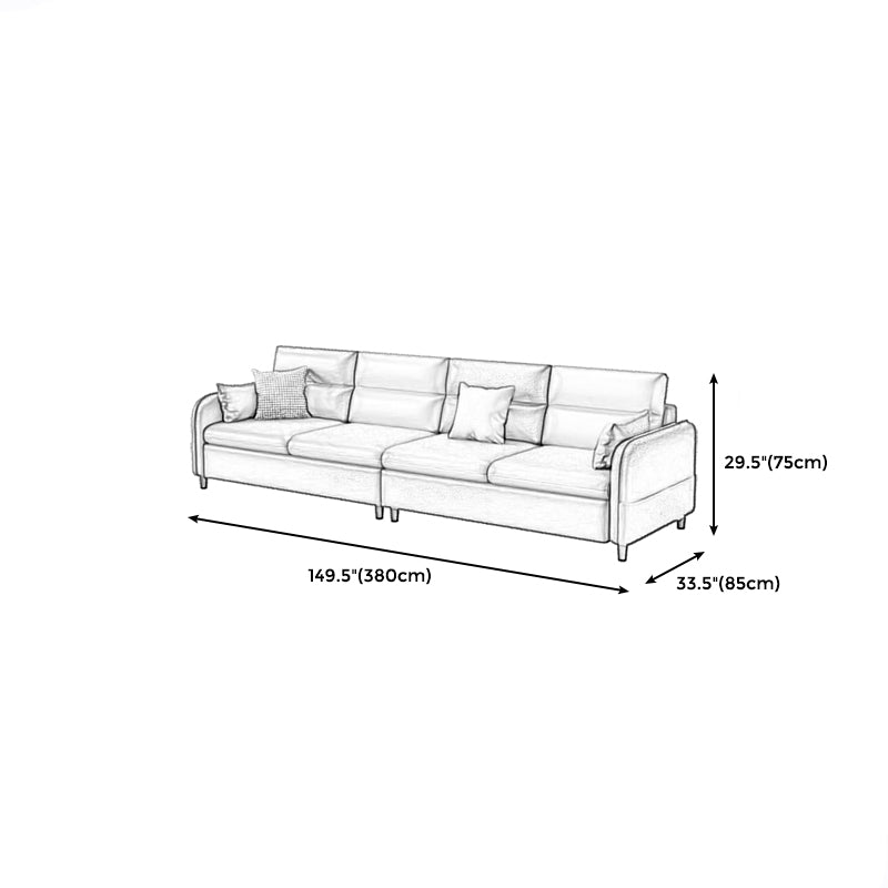 29.53" H Modern Square Arm Sofa with Cushions for Living Room,Apartment