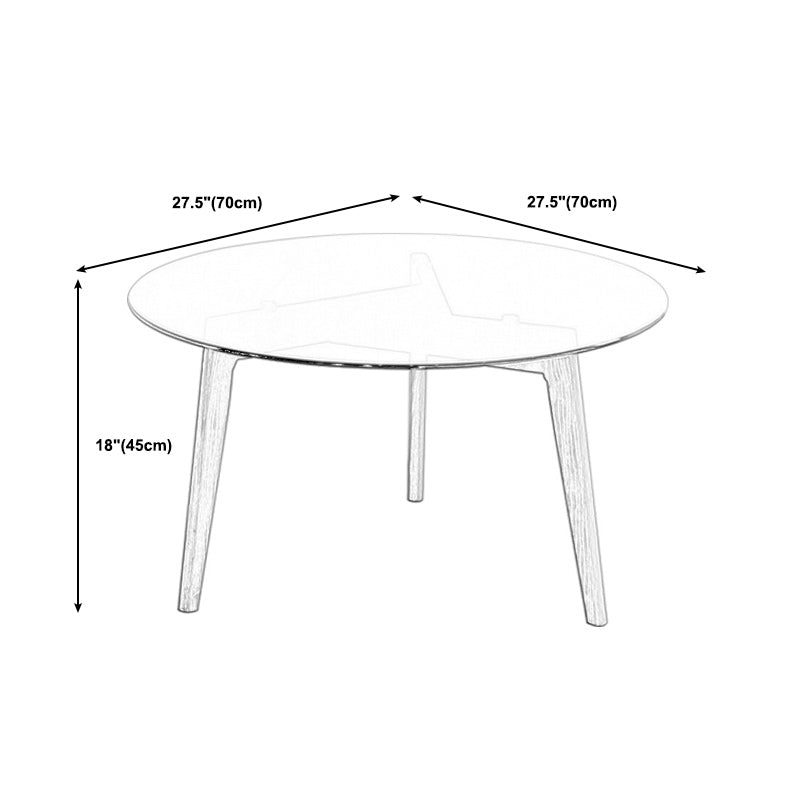 Round Clear Glass Coffee Table Nordic 3 Legs Coffee Cocktail Table
