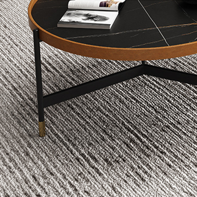 Modern Slate Tray Top 3 Legs Coffee Table White/Black Round Table