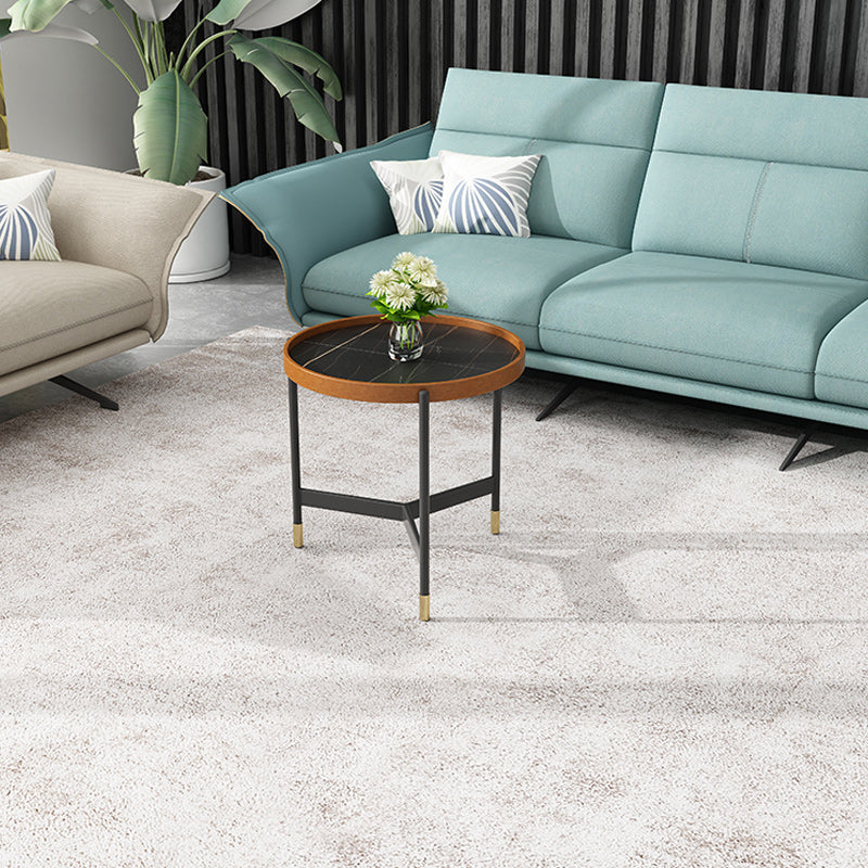 Modern Slate Tray Top 3 Legs Coffee Table White/Black Round Table