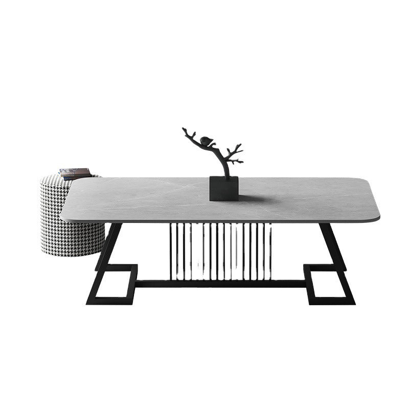 Rectangular Trestle Coffee Table Modern Cocktail Table for Living Room