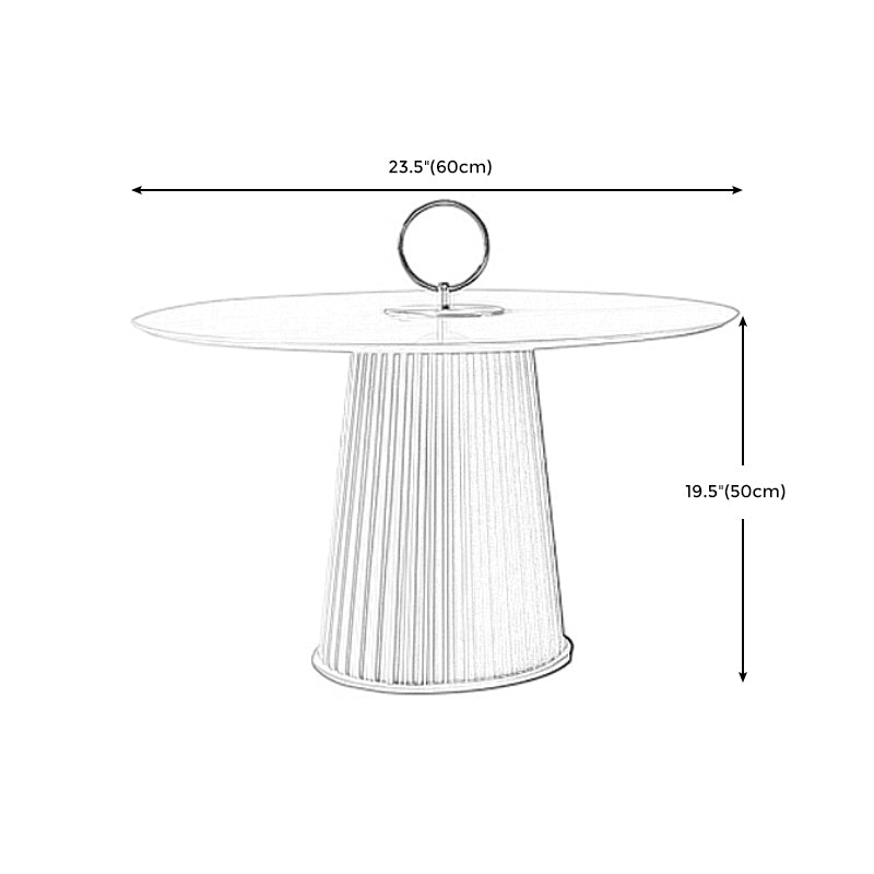Modern Coffee/White Round Coffee Table Porcelain Metal Cocktail Table