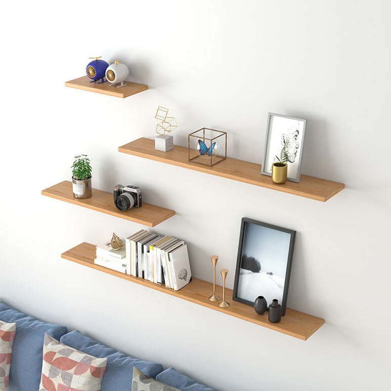 Scandinavian Floating Shelf Bookcase Wooden Bookshelf for Study Room