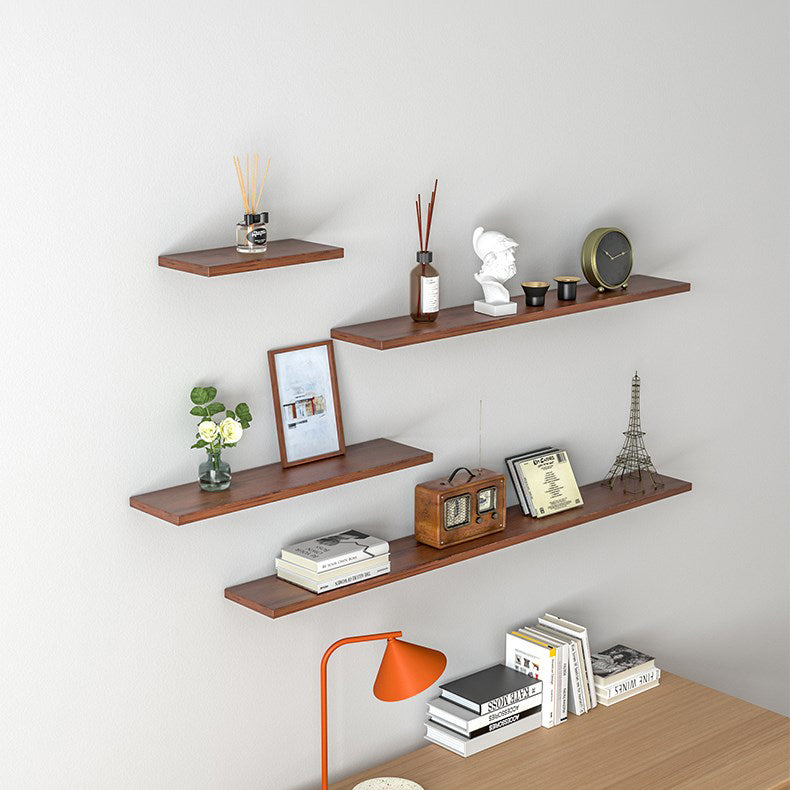 Scandinavian Floating Shelf Bookcase Wooden Bookshelf for Study Room