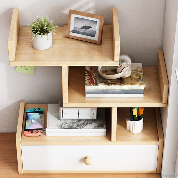 Engineered Wood Bookshelf Open Back Shelf Bookcase for Study Room