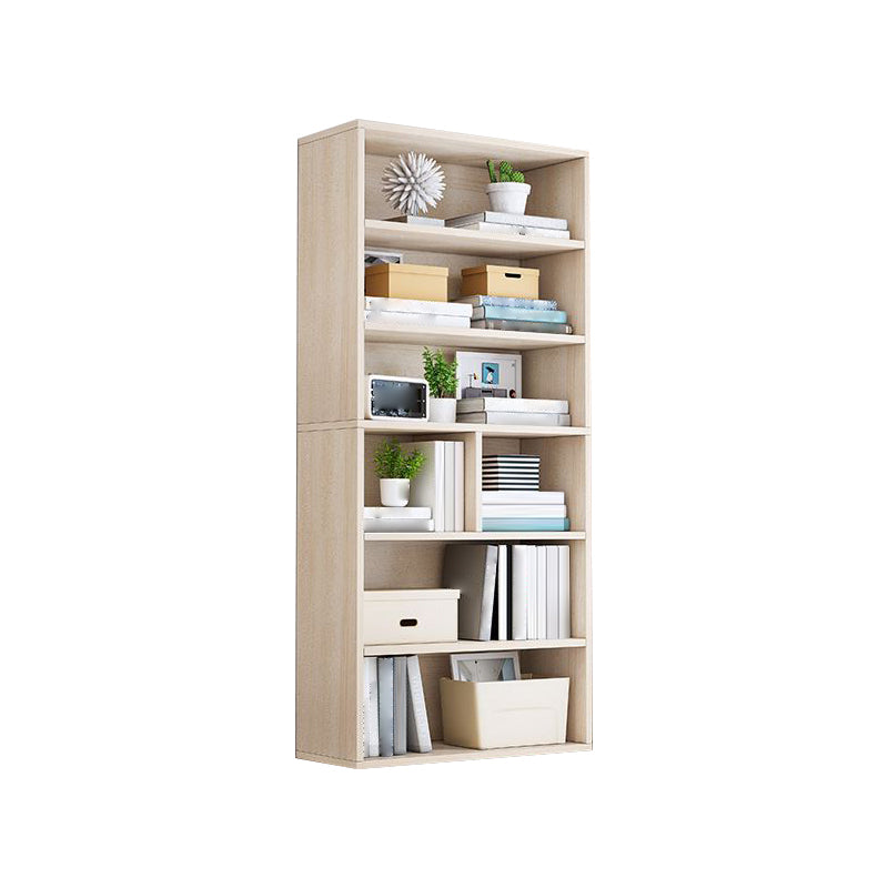 Closed Back Modern Style Bookshelf Wood Bookcase for Study Room