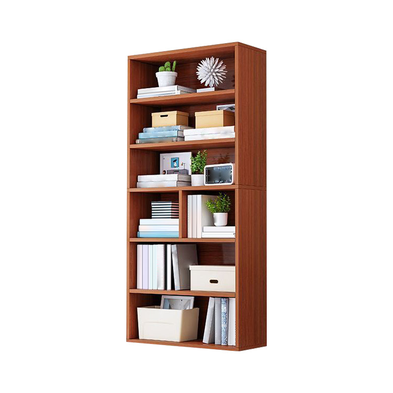 Closed Back Modern Style Bookshelf Wood Bookcase for Study Room