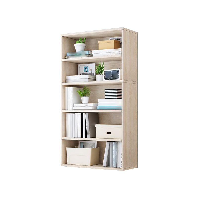 Closed Back Modern Style Bookshelf Wood Bookcase for Study Room