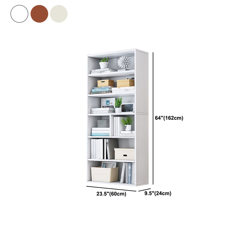 Closed Back Modern Style Bookshelf Wood Bookcase for Study Room