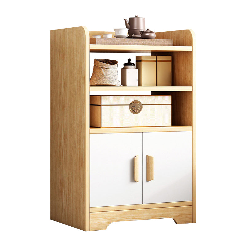 Engineered Wood Bookcase with Doors Vertical Bookshelf for Office