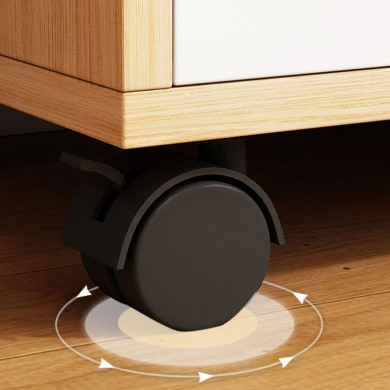 Engineered Wood Bookcase with Doors Vertical Bookshelf for Office