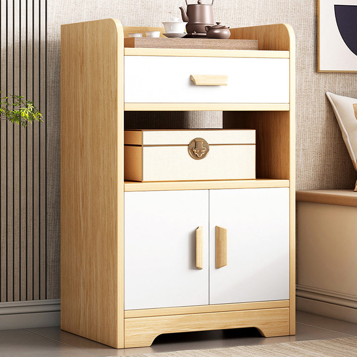 Engineered Wood Bookcase with Doors Vertical Bookshelf for Office