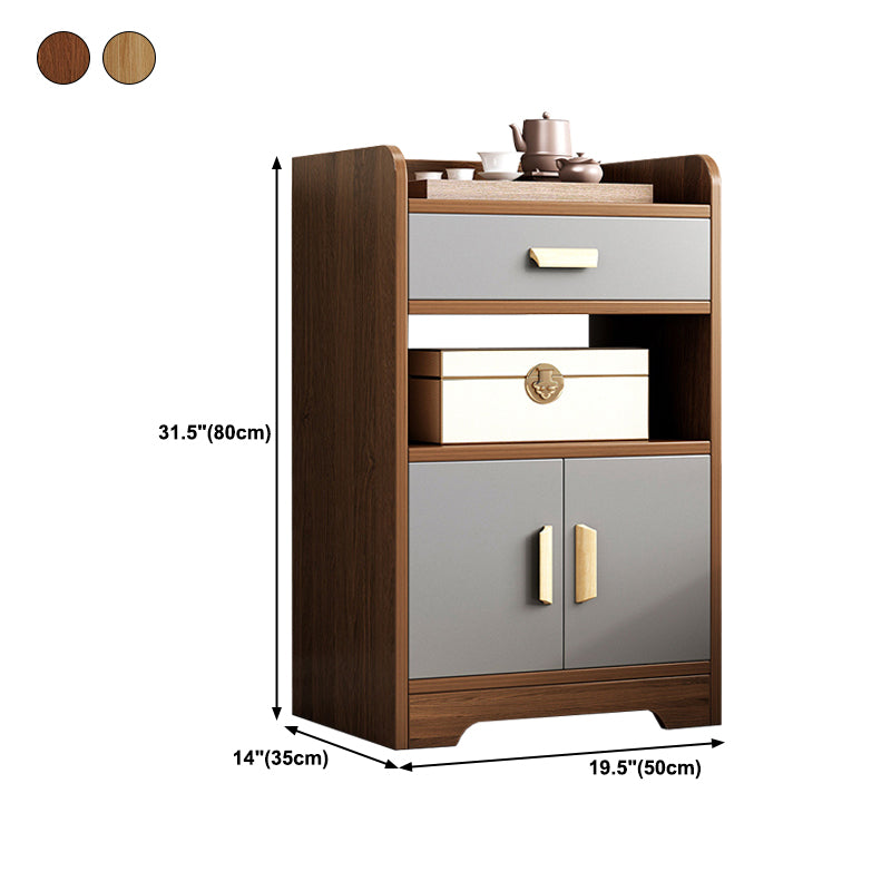 Engineered Wood Bookcase with Doors Vertical Bookshelf for Office