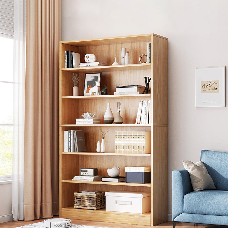 Closed Back Modern Style Bookshelf Wood Bookcase for Home Office
