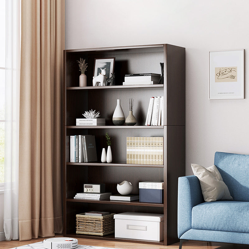 Closed Back Modern Style Bookshelf Wood Bookcase for Home Office