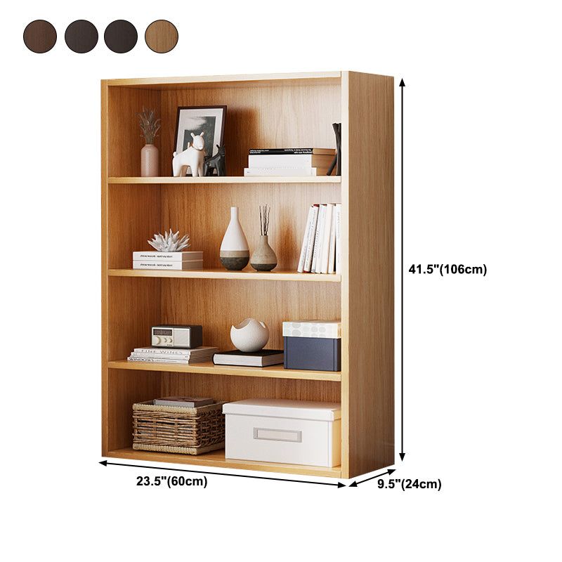 Closed Back Modern Style Bookshelf Wood Bookcase for Home Office