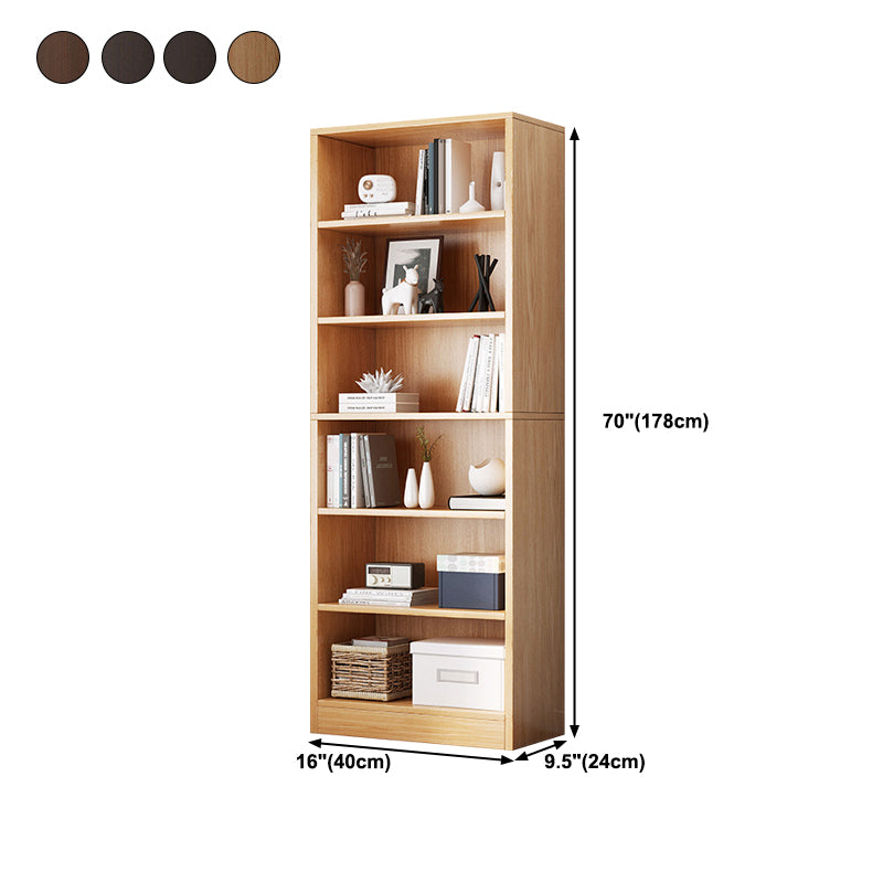Closed Back Modern Style Bookshelf Wood Bookcase for Home Office