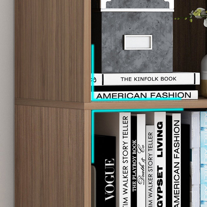 Modern Style Bookshelf Closed Back Wood Bookcase for Home Use