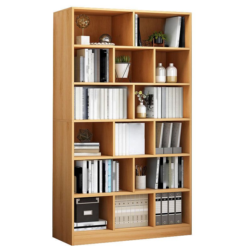 Modern Style Bookshelf Closed Back Wood Bookcase for Home Use