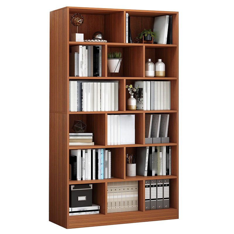 Modern Style Bookshelf Closed Back Wood Bookcase for Home Use
