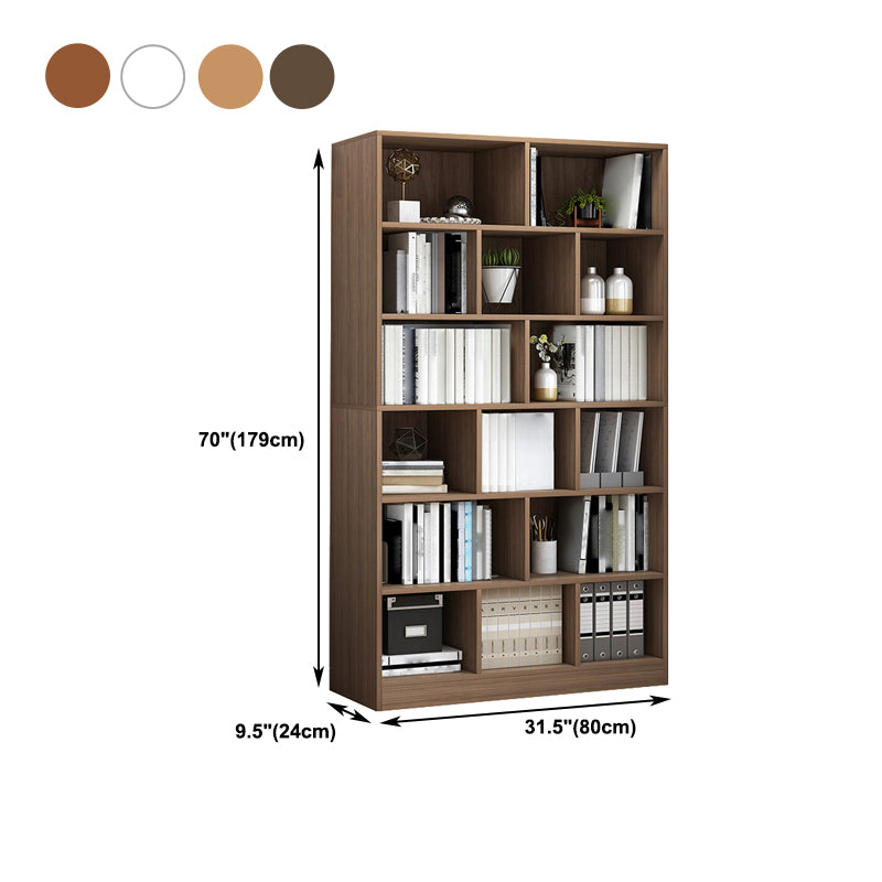 Modern Style Bookshelf Closed Back Wood Bookcase for Home Use