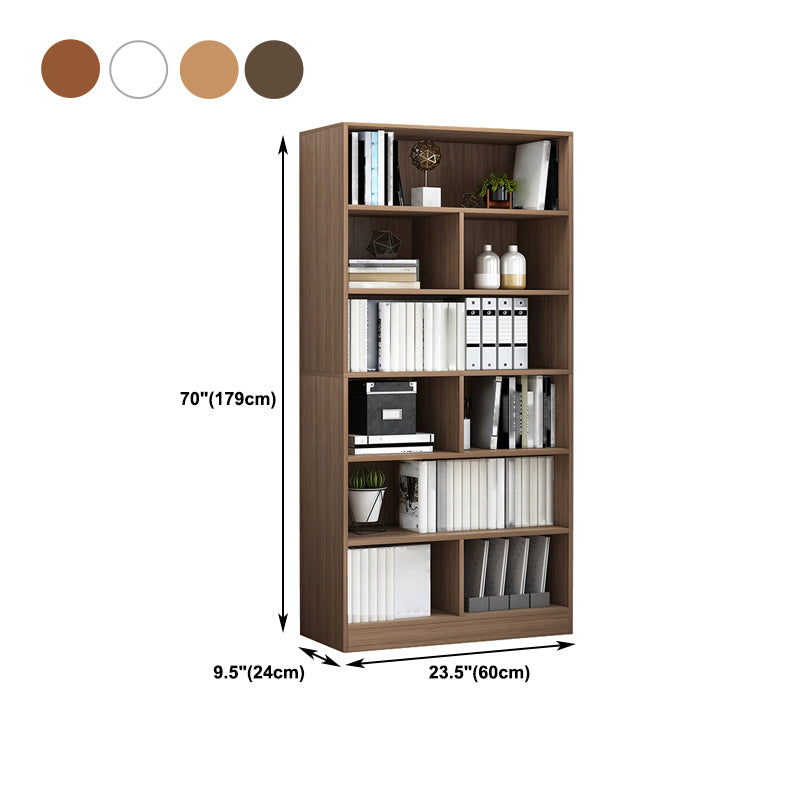 Modern Style Bookshelf Closed Back Wood Bookcase for Home Use