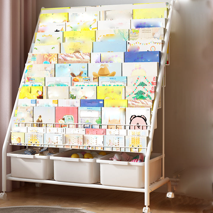 Metal and Plastic Shelf Bookcase Scandinavian Bookcase for Study Room