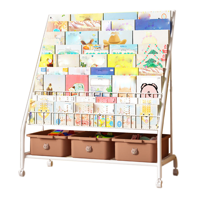 Metal and Plastic Shelf Bookcase Scandinavian Bookcase for Study Room