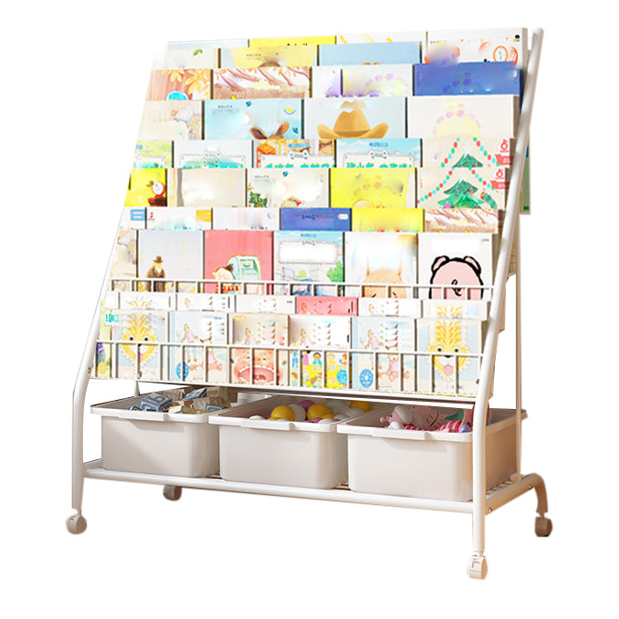 Metal and Plastic Shelf Bookcase Scandinavian Bookcase for Study Room