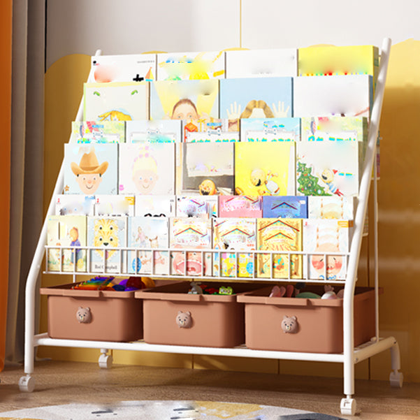 Metal and Plastic Shelf Bookcase Scandinavian Bookcase for Study Room