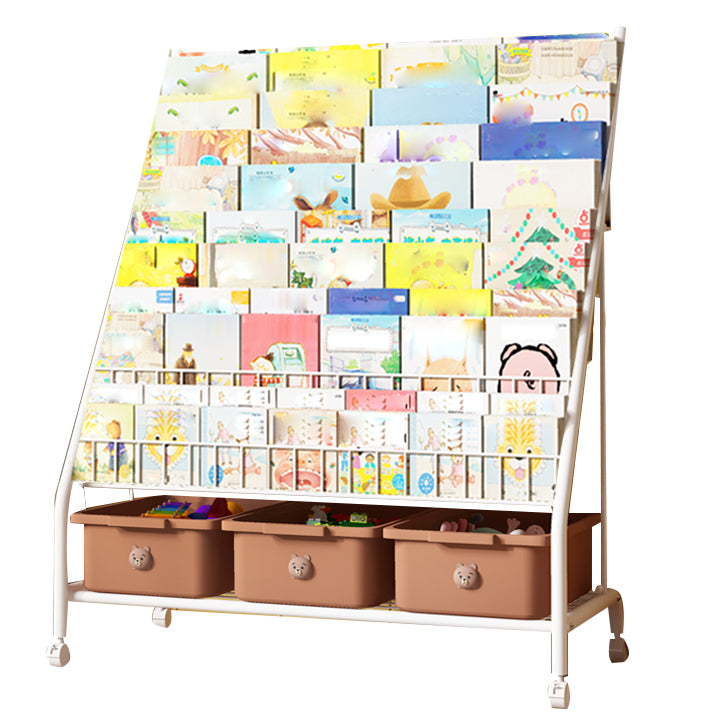 Metal and Plastic Shelf Bookcase Scandinavian Bookcase for Study Room