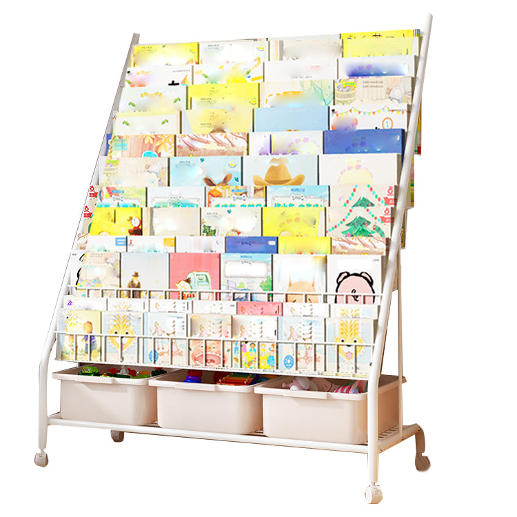 Metal and Plastic Shelf Bookcase Scandinavian Bookcase for Study Room