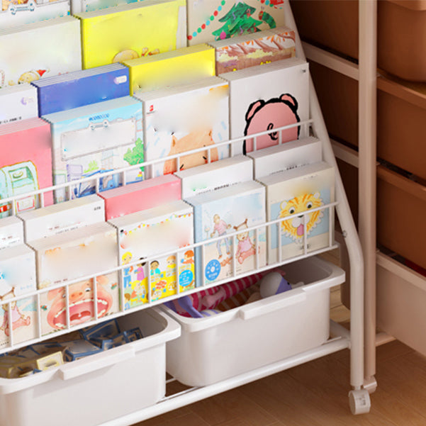 Metal and Plastic Shelf Bookcase Scandinavian Bookcase for Study Room