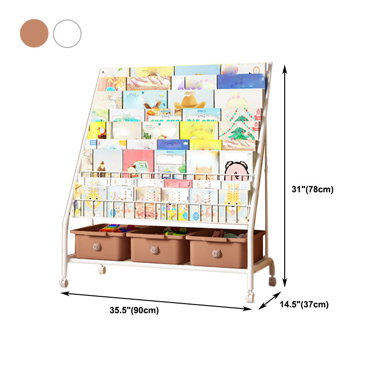 Metal and Plastic Shelf Bookcase Scandinavian Bookcase for Study Room