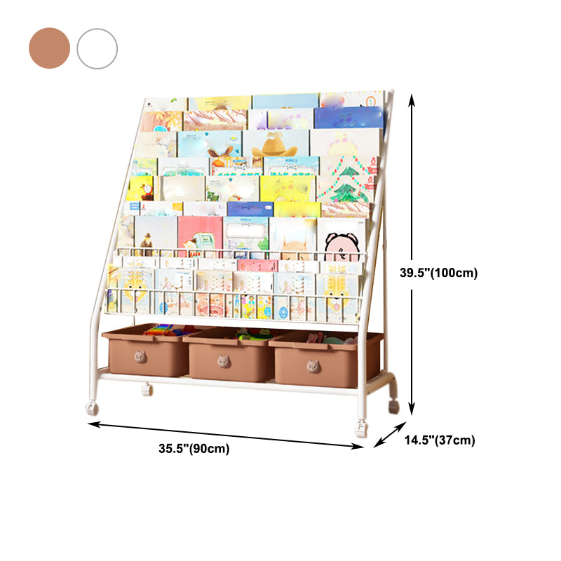 Metal and Plastic Shelf Bookcase Scandinavian Bookcase for Study Room