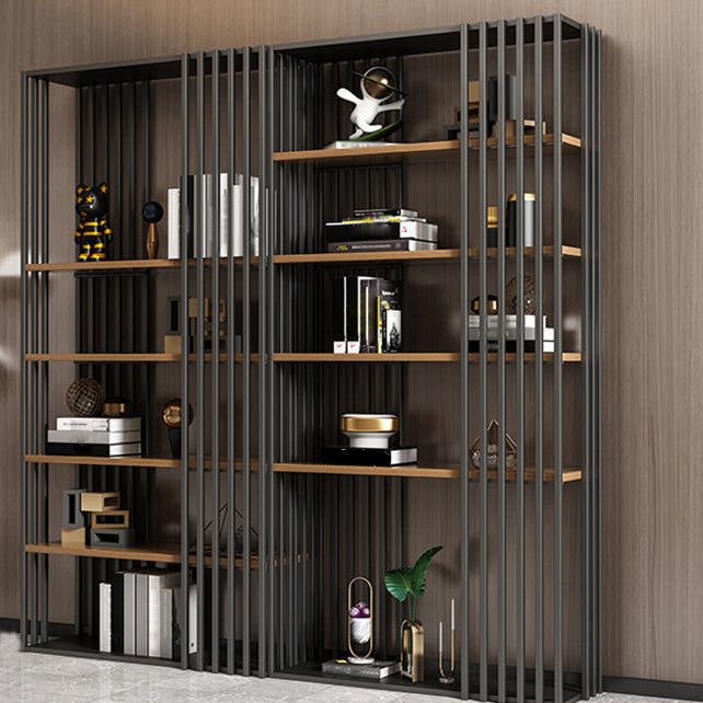 Black Color Modern Style Bookshelf Metal Bookcase for Home Use